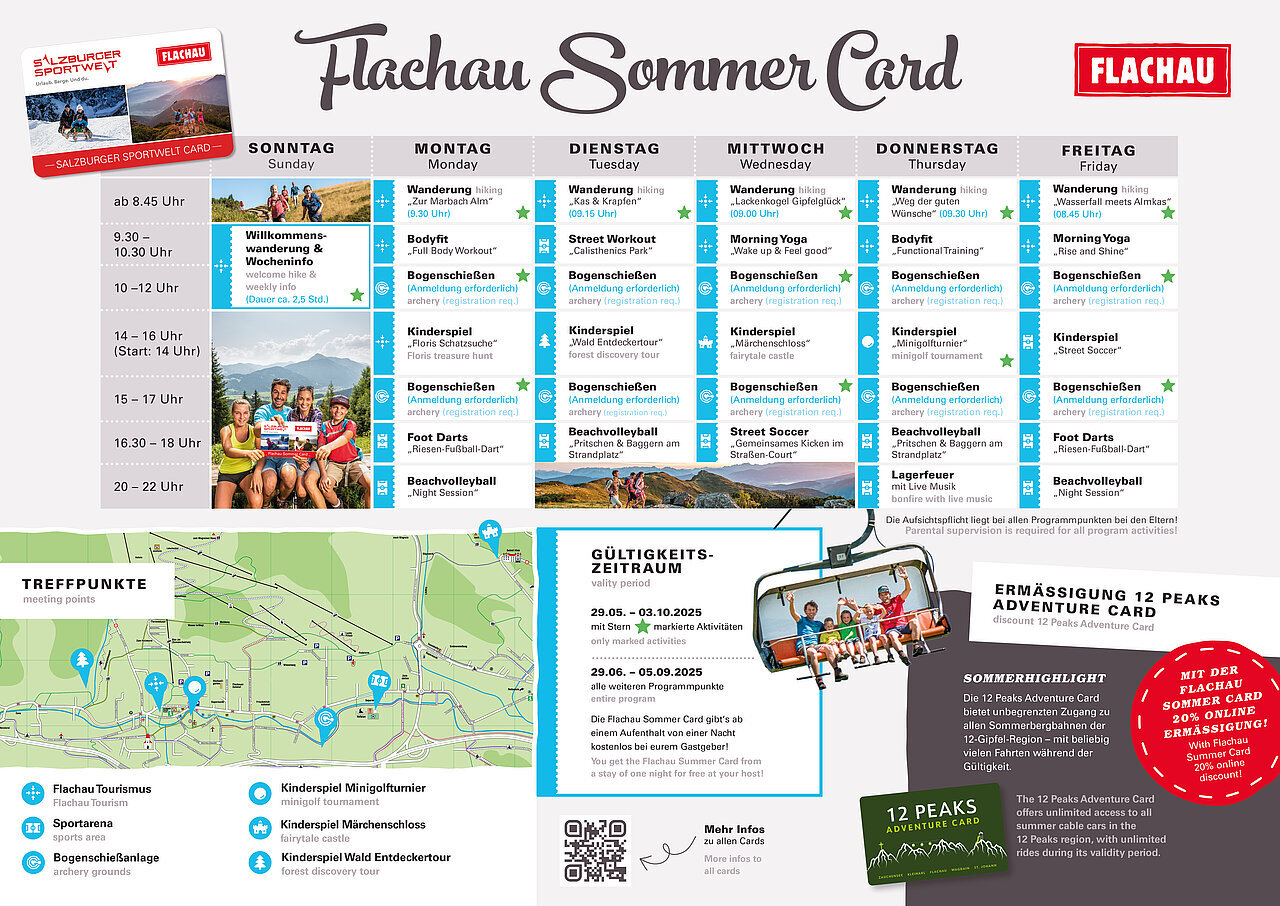 Flachau Wochenplan Sommer card gratis